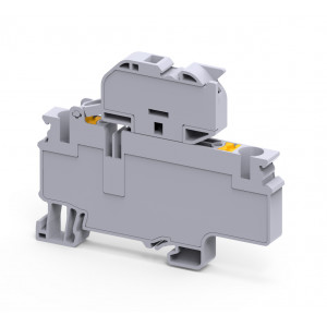 Предохранительная клемма CPF6, Предохранительная клемма, тип предохранителя: 6,3x32, тип фиксации провода: Push-in, номинальное сечение: 6 мм кв., 10A, 1000V, ширина: 6 мм, цвет: серый, тип монтажа: DIN35