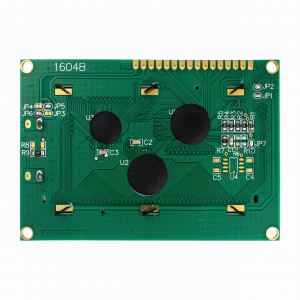 HTM1604B-25W-T5P 12H, ЖКИ знакосинтезирующий 16 x 4, STN Синий Негативный/прозрачный, светодиодная подсветка белая, размеры 87x60 мм, видимая область 62x27 мм, питание 5В, -20...70°C, 12 o`clock, 16 контактов сверху