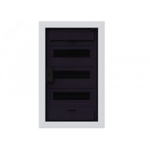 Щит распределительный встраиваемый с пластиковой черной прозрач. дверцей на 36 модулей, OptiBox Pro 36-VKR-IP40 379805