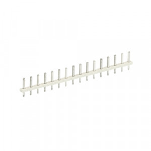 Контакт штыревой Z5.530.1625.0, Штыревой контакт, вертикальный, на плату, диаметр штыря 1 мм, шаг 5 мм, 16 полюсов, фиксация на плате пайкой, 250V, 8А, цвет: черный, серия 8142 OB