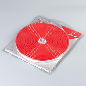 Лента герметичная AURORA-PS-A120-12x6mm 24V Red (10 W/m, IP65, 2835, 5m) 036684, Гибкий неон AURORA в силиконовой оболочке. Светодиоды SMD2835, 120 шт-м, цвет КРАСНЫЙ. Сечение 12х6 мм, горизонтальный (боковой) изгиб, IP65, шаг резки 8.33 мм, мощность 10 Вт-м, напряжение питания DC 24V. Укомплектован заглушками и 30см проводом питания.