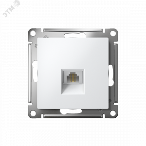 Розетка телефонная 1-м СП AtlasDesign RJ11 механизм бел. SE ATN000181