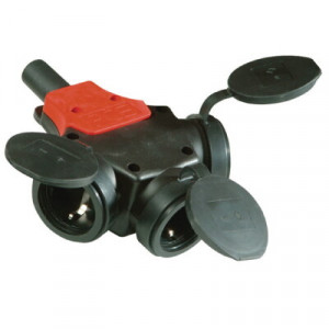 Розетка тройник с крышкой DISS310163