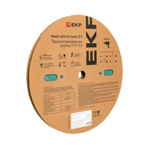 Термоусаживаемая трубка ТУТ нг 10/5 зелёная рулон PROxima tut-10-j