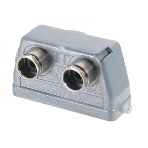 Крышка разъема BAS GOT GH 24 M25 50 A0, Крышка разъема на кабель, типоразмер 24B, без уплотнителя, 1 кабельный ввод M25x1,5, IP54, расположен по длинной стороне корпуса, без защелки (упоры под одну защелку), материал корпуса: алюминиевый сплав