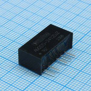 AM2DS-0509DJZ, DC/DC, 2Вт, вход 4.5…5.5В, выход ±9В/±0.011…0.111А, изоляция 1000В DC, КПД 85%, максимальная емкостная нагрузка не более ±470мкФ, SIP7, 19.65x7.05x10.16мм, -40…105°C, пластик