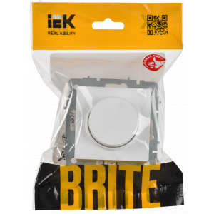 BRITE Светорегулятор поворотно-нажимной 600Вт СС10-1-0-БрАБ арктический белый IEK BR-D20-0600-K91
