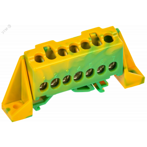 TEKFOR Шина PE земля в комбинированном DIN-изоляторе Стойка 6х9-7-ЖЗ IEK TF-NN10-07-DP-K52