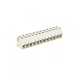 Клемма 8142/12 OB, Клемма горизонтальный подвод кабеля, на плату, шаг: 5.0 мм, 12 полюсов, фиксация провода винтовая, исполнение: без маркировки, 200V, 8А, цвет: серый