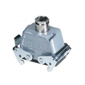 Крышка разъема 72.372.2435.0, Крышка разъема на кабель, типоразмер 10B, с уплотнителем, 1 кабельный ввод M25x1,5, IP54, с верхним расположением, с двумя защелками, материал корпуса: алюминиевый сплав