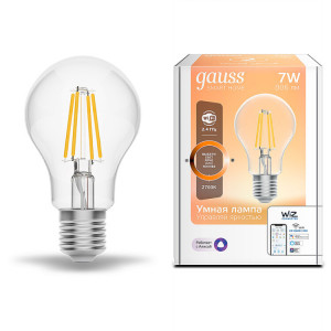 Лампа светодиодная филаментная Gauss Smart Home DIM E27 A60 7 Вт 1/10/40 [1200112]