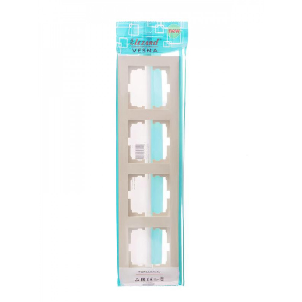 Изображение товара Рамка 4-местн. горизонт. VESNA кремов. 742-0300-149