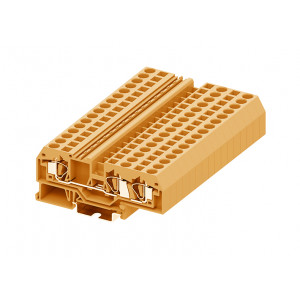 Проходная клемма 206952, Проходная клемма, 3 точки подключения, тип фиксации провода: пружинный, номинальное сечение: 6 мм кв., 41A, 800V, ширина: 8 мм, цвет: оранжевый, тип монтажа: DIN35