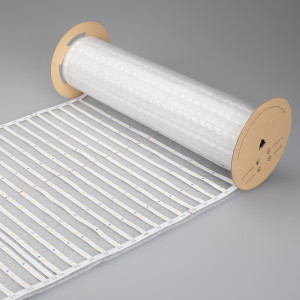 Лента RT-ONIX-A640-410mm 24V Day4000 (43.6 W/m, IP20, 2835, 3m) 027120(2), Лента-сеть из шести сегментов по 20 линий, соединенных между собой платой длиной 500 мм, расстояние между центрами линий 25мм, общая длина сети 3000 мм, светодиоды smd 2835, 640 шт/м (1920шт на 3м), белая плата 8мм, скотч 3М. Цвет ДНЕВНОЙ 3900-4000K Напря