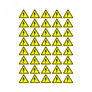 Наклейка знак электробезопасности "Опасность поражения электротоком" 50х50х50мм 56-0006-2