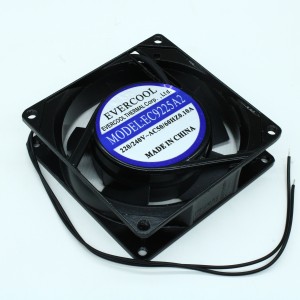 EC9225A2HBL, Вентилятор 220В AC, 2500об/мин., 92х92х25мм, 64.22м3/час, 35дБ, подшипник качения, тип вывода - провод