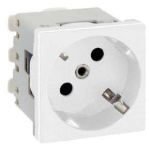 Розетка 1-м СП 2мод. Connect 16А IP20 250В с заземл. модуль K45 винтов. клеммы механизм бел. K01-9, Розетка с заземлением 2P+E, модуль К45, винтовой зажим,16А, 250В, белый