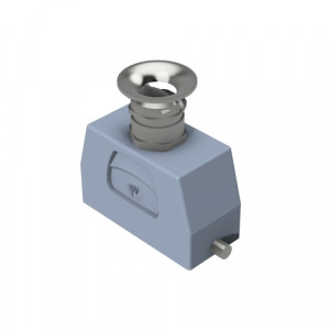 Крышка разъема BAS GOT GI 16 M25 A3, Крышка разъема на кабель, типоразмер 16B, без уплотнителя, 1 кабельный ввод M25x1,5, с разгрузкой на изгиб, IP54, с верхним расположением, без защелки (упоры под одну защелку), материал корпуса: алюминиевый сплав