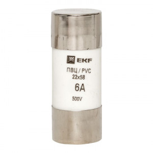 Вставка плавкая цилиндрическая ПВЦ 22х58 6А pvc-22x58-6