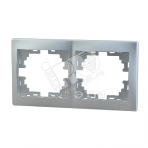 Рамка 2-м Mira горизонт. сер. метал. 701-1000-147