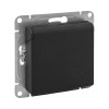 Механизм розетки, 16А, IP44, с заземлением, со шторками, c крышкой, ч-рный Эпика EKF UP1-SOB-111-44
