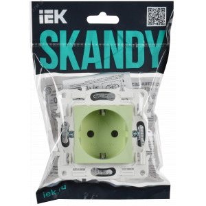 SKANDY Розетка с заземлением без защитных шторок 16А SK-R05G мятный IEK SK-R11-16-K06
