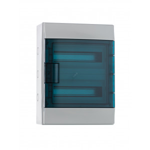 Щит распределительный навесной 24 модуля ЩРн-п-24 пластиковый Mistral65 серая прозрачная дверь с клеммами IP65 (65P12X22A) 1SLM006502A1204