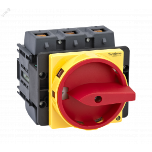 ВЫКЛЮЧАТЕЛЬ-РАЗЪЕДИНИТЕЛЬ 3P 175A С КРАСНОЙ РУКОЯТКОЙ НА ДВЕРЦУ 4 ВИНТАМИ MSD175310R