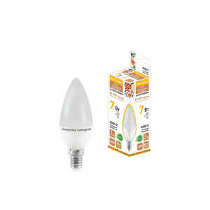 Лампа светодиодная FС37-7 Вт-230 В -4000 К–E14 Народная SQ0340-0192