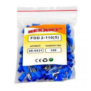 Клемма плоская изол. (гнездо) (VF 2-110(8)) 08-0431