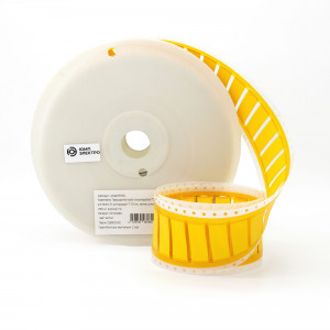 ump015YEL, Термоусадочная трубка плоская вырубная ТТУ-НГ-LSZH для печати 3/1 для провода 4.7-10.8 мм, желтая, длина 50.8 мм (57мм), 2500 шт. в рулоне (1/2)