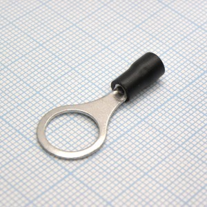 RV1.25-10  Black, наконечник кабельный кольцевой с изоляцией d=10.5мм, сеч. пров.0.5-1.5мм2