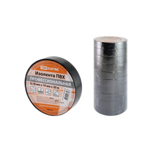 Изолента ПВХ профессиональная 0,18х19мм Черная 20м SQ0526-0066