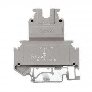 Клемма со встроенным диодом, винтовой зажим, 4 точки подключения, 4 кв.мм, серая GUR-D-D