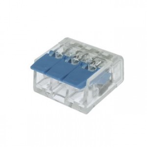 PCT-413 BLUE, Клемма зажимная соединительная безвинтовая 3 провода сечение 0.5-2.5 кв.мм