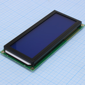 HTM2004C-25W-T5P 6H, ЖКИ знакосинтезирующий 20 x 4, STN Синий Негативный/прозрачный светодиодная подсветка белая, размеры 146x62.5 мм, видимая область 123x43 мм, -20...70°C, 6 o`clock