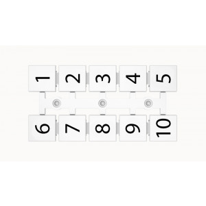 Маркировка (полоска) ZT12-10P-19-17Z(H), Кассета с маркировочными шильдиками, для клемм сечением 16 мм.кв., верхняя, 5x2 шильдиков, нанесенные символы: 1...10, с горизонтальным расположением, размер шильдика: 11 x 10,8 мм, цвет: белый