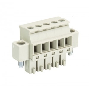 Розетка Wiecon 8813 B / 5 VL, Розеточный разъем, прямой, на кабель, шаг: 3.81 мм, 5 полюсов, фиксация провода винтовая, исполнение: с маркировкой, 250V, 8А, цвет: серый