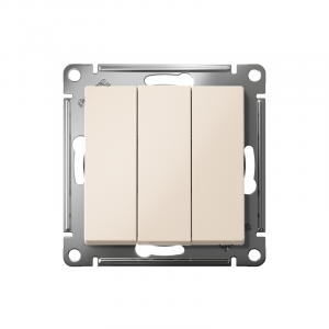 Выключатель 3-кл. СП AtlasDesign 10А IP20 (сх. 1+1+1) 10AX механизм беж. SE ATN000231