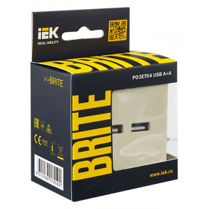 Розетка BRITE USB A+A 3.1А РЮ10-1-БрКр беж. BR-U21-D31-K10