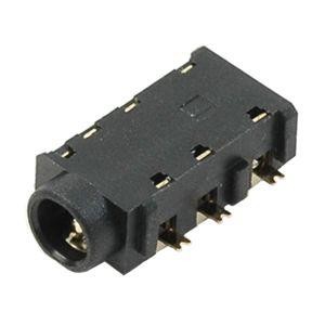 SJ-43616-SMT-TR, Телефонные разъемы audio jack, 3.5 mm, rt, 4 conductor, mid mount SMT, 2 switches, T&R package