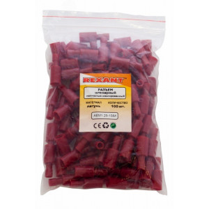 Разъем штекерный полностью изолированный штекер 4 мм 0.5-1.5 мм2 (РШПи-п 1.5-4/РшИпп 1,25-4) красный 08-0561