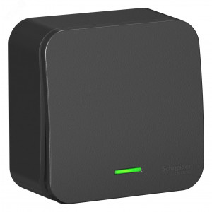 BLANCA О/У 1-клавишный ВЫКЛЮЧАТЕЛЬ (cх.1) с подсв., 10А, 250B, АНТРАЦИТ C3(2) BLNVA101106