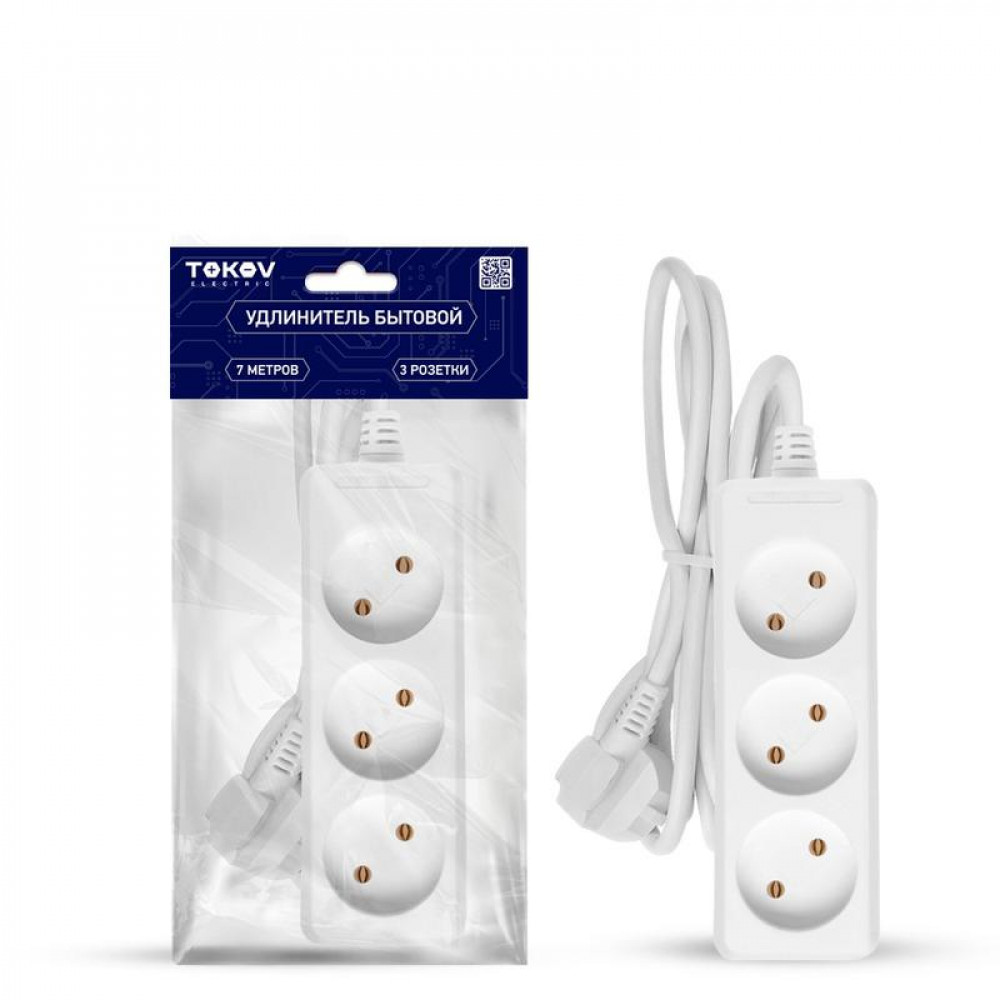 Изображение товара Удлинитель без заземления 3х7м 10А 2х0.75 ток 716.4 рублей