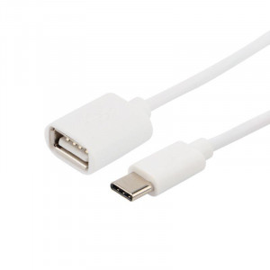 Кабель OTG Type C на USB/2,4A/PVC/white/15cm/18-1180