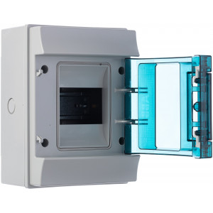 Щит распределительный навесной 4 модуля ЩРн-п-4 пластиковый Mistral65 серая прозрачная дверь без клемм IP65 (65P04X12) 1SL1200A00