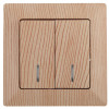 4-105-11 Выключатель двойной с подсветкой, 10А-250В, СУ, Solo, сосна (10/200/2000 Б0043297