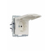 Розетка BRITE РСбш10-3-БрЖ 16А IP20 с заземл. защ. шторки с крышкой жемчуж. BR-R16-16-K36