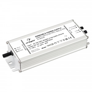 Блок питания ARPV-UH12150-PFC-DALI2-PH (12V, 12.5A, 150W) 025746(2), Диммируемый источник напряжения по протоколу DALI2.0 с гальванической развязкой для светодиодных изделий. Входное напряжение 120-240 VAC. Выходные параметры: 12 В, 12.5 А, 150 Вт. Встроенный PFC >0.95. Герметичный алюминиевый корпус IP 67.
