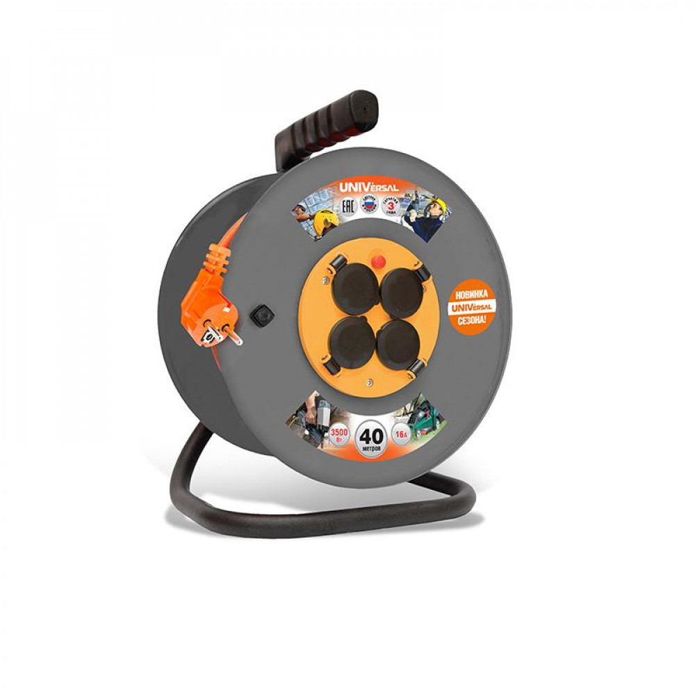 Изображение товара Удлинитель на катушке 4х40м IP44 с заземлением ВЕМ-250 UNIVersal